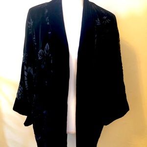 Johnny Was black cut velvet reversible jacket